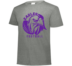 Wee Eagles "Eagles Football" Grey Heather Short Sleeve Tri-Blend Shirt