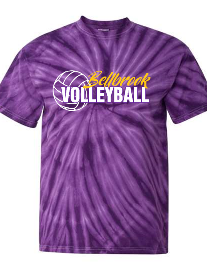 BHS Volleyball Adult Purple CYCLONE Tie-Dyed T-Shirt