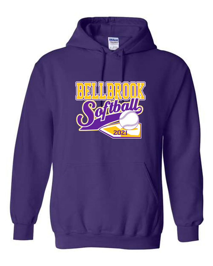 BMS Softball Fan Purple Hoodie w/ Name
