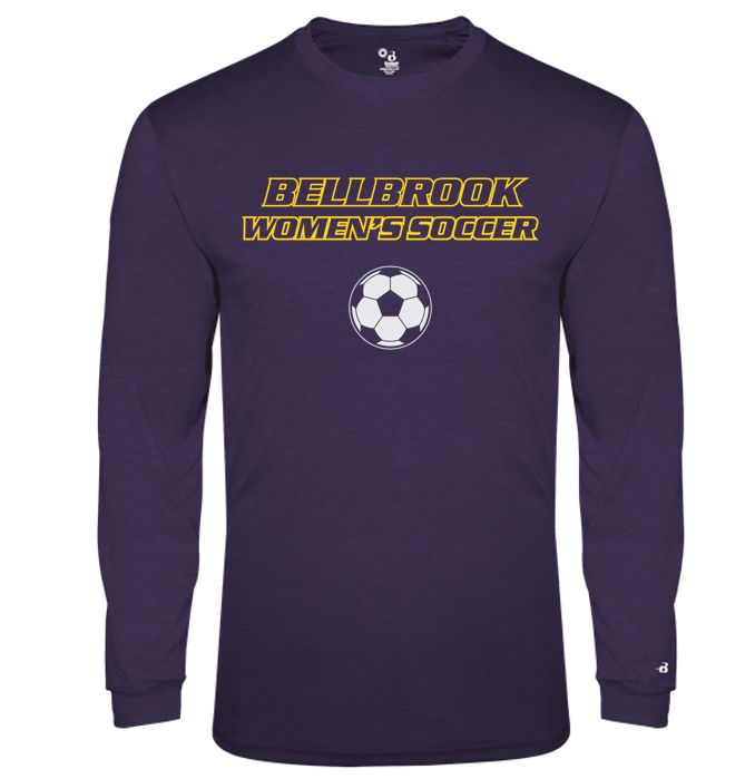 BHS Women's Soccer Purple Badger Long Sleeve Tri-Blend Shirt