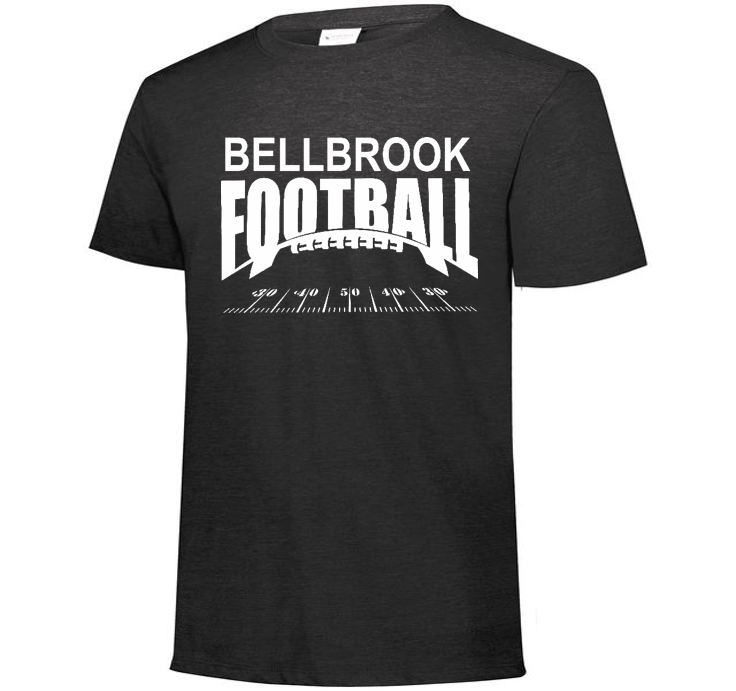 BMS Football Spiritwear Black Heather Tri-Blend Shirt