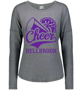 Wee Eagles Cheer "Bellbrook Cheer" LADIES Heather Grey Tri-Blend Shirt