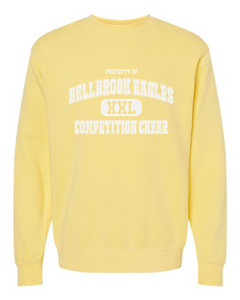 Competition Cheer Premium Pigment Dyed Yellow Bellbrook Eagles XXL Crewneck Sweatshirt