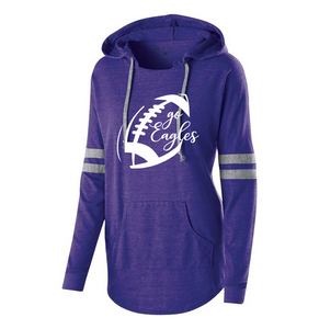 Wee Eagles "Go Eagles Bellbrook Football" Ladies Vintage Purple Hoodie