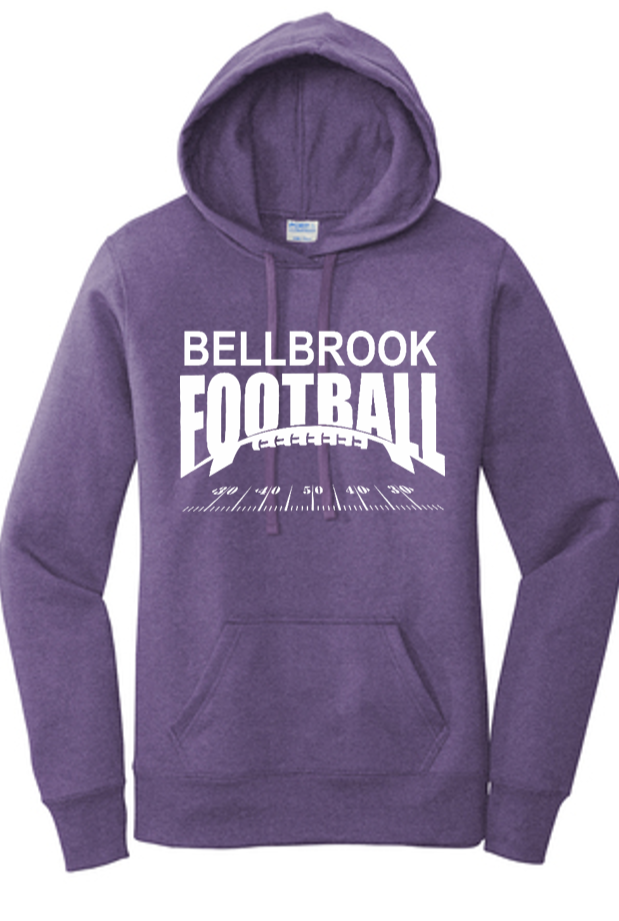 BMS Football Spiritwear Ladies Heather Purple Hoodie