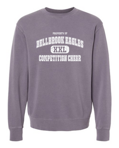 Competition Cheer Premium Pigment Dyed Purple Plum Bellbrook Eagles XXL Crewneck Sweatshirt